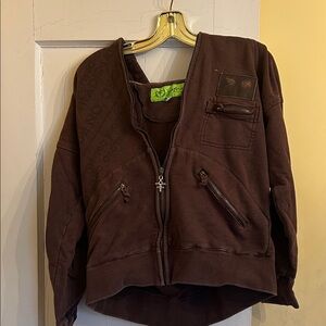 Five Four Brown Zip Up Sweater